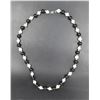 #122- FRESH WATER PEARL& BLACK AGATE  NECKLACE