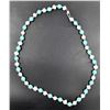 #114-FRESH WATER PEARL& BLUE TURQUOISE  NECKLACE