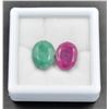 Image 1 : #254-RED BERYLE & EMERALD GEMSTONE 14.50CT