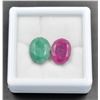 #254-RED BERYLE & EMERALD GEMSTONE 14.50CT