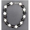 Image 1 : #149 FRESH WATER PEARL& BLACK AGATE BRACELET