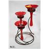 Image 1 : RED TEA LIGHT HOLDER WITH STAND