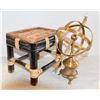 Image 1 : SMALL BAMBOO STOOL WITH SOLID BRASS SCULPTURE