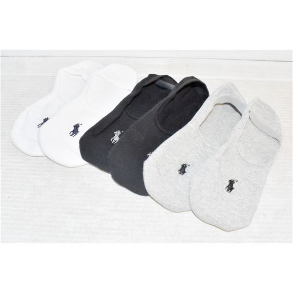 NEW 3 PACK OF POLO RALPH LAUREN GHOST SOCKS