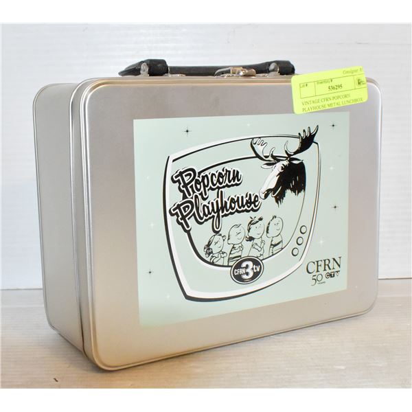 VINTAGE CFRN POPCORN PLAYHOUSE METAL LUNCHBOX