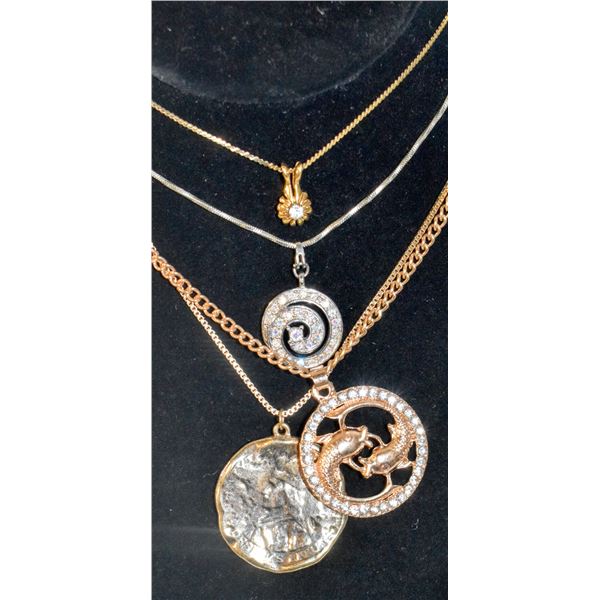 PISCES, COIN, SOLITAIRE & SWIRL ESTATE NECKLACES