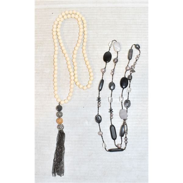 SILPADA 925 PEARL BLACK & WHITE BUFFALO NECKLACES