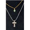 Image 1 : ESTATE CROSS & EMERALD NECKLACES