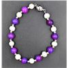 #162- FRESH WATER PEARL& PURPLE  SUGILITE  BRACELE