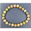 Image 1 : #86-NATURAL UNAKITE BEAD BRACELET 8MM/7.5"