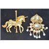 Image 1 : VINTAGE UNICORN WITH RHINESTONES BROOCH