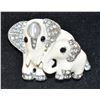 Image 1 : VINTAGE ENAMEL ELEPHANT BROOCH WITH MOONSTONE