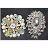 Image 1 : VINTAGE RHINESTONE AND HEMATITE TEAR SHAPED
