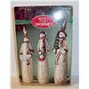 Image 1 : SET OF 3 PORCELAIN SNOWMEN APPROX 12 INCHES TALL