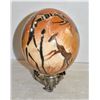 Image 1 : OSTRICH EGG HAND PAINTED ON METAL STAND