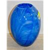 Image 1 : BLUE SWIRL ART GLASS VASE