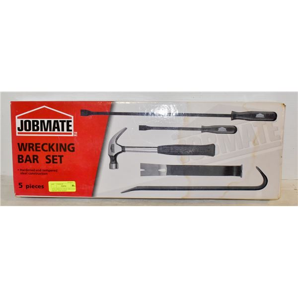 NEW JOBMATE 5 PIECE WRECKING BAR SET, BOX SLIGHT