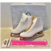 Image 1 : NEW GLACIER WOMENS ICE SKATES; SIZE 7 - WHITE
