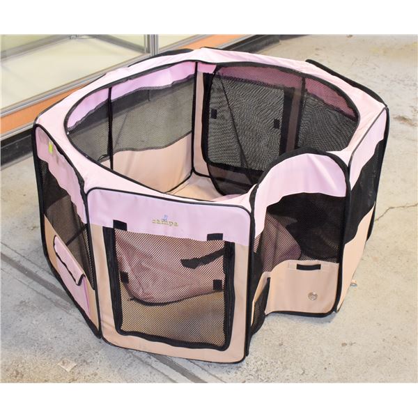 ZAMPA PET PLAY PEN PINK/BEIGE/BLACK