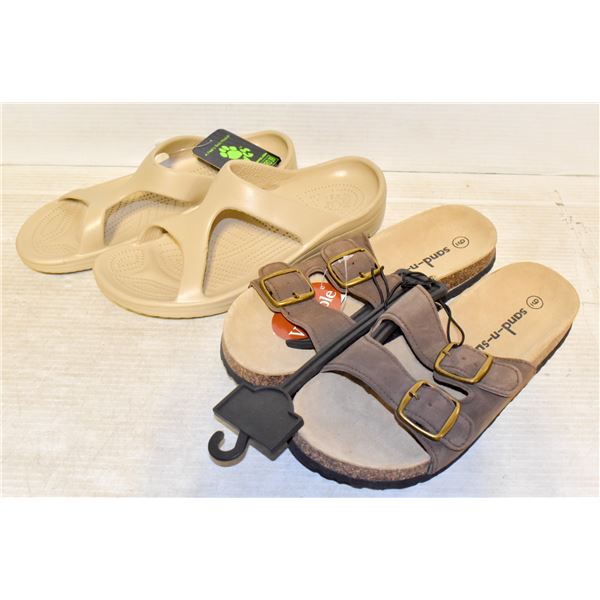 1 PAIR DAWG & 1 PAIR LEATHER SANDALS SIZE 9