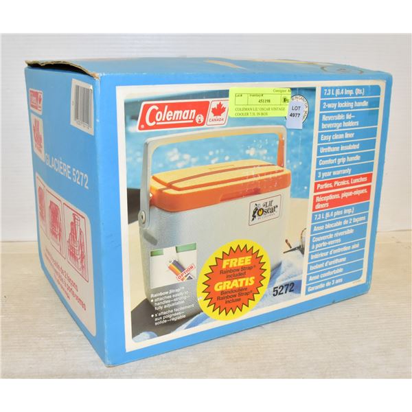 COLEMAN LIL' OSCAR VINTAGE COOLER 7.3L IN BOX