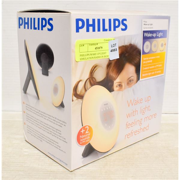 PHILLIPS WAKE UP LIGHT SIMULATION RADIO IN BOX