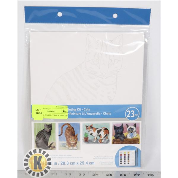 NEW 23PC WATERCOLOUR PAINTING KIT -CATS