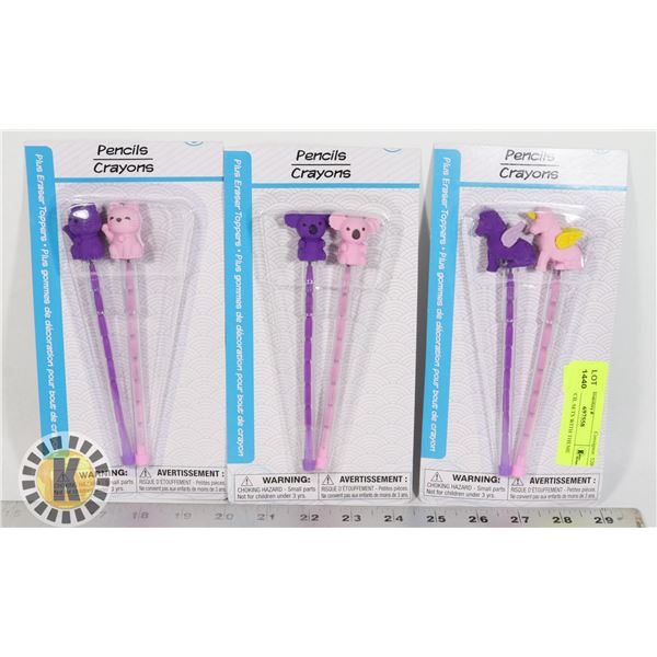 NEW PENCIL SETS WITH THEME EASERS