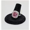 Image 1 : 21)  CUSHION CUT PINK SAPPHIRE COLORED AND CLEAR