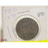 Image 1 : 1871 P.E.I VICTORIAN LARGE PENNY