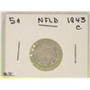 Image 2 : 1943 C NEWFOUNDLAND SILVER 5 CENT