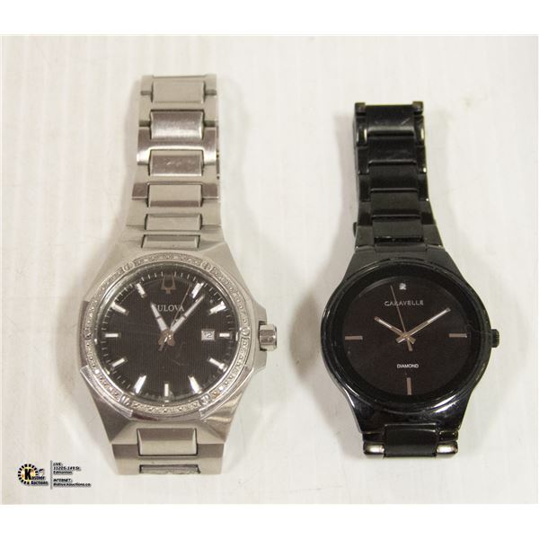 PAIR OF BULOVA + CARAVELLE BY BULOVA WATCHES