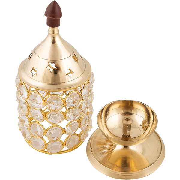 NEW DIYA DECORATIVE BRASS CRYSTAL OIL LAMP LANTERN