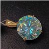 Image 1 : BZ990-56 14K GREENISH BLUE MOISSANITE PENDANT