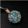 Image 2 : BZ990-56 14K GREENISH BLUE MOISSANITE PENDANT