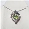 Image 1 : BZ957-19 SILVER PERIDOT 19" NECKLACE