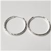 BZ957-18 SILVER HOOP EARRINGS