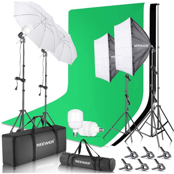 NEW REPACKED NEEWER 8.5 X 10' BACKGROUND SYSTEM