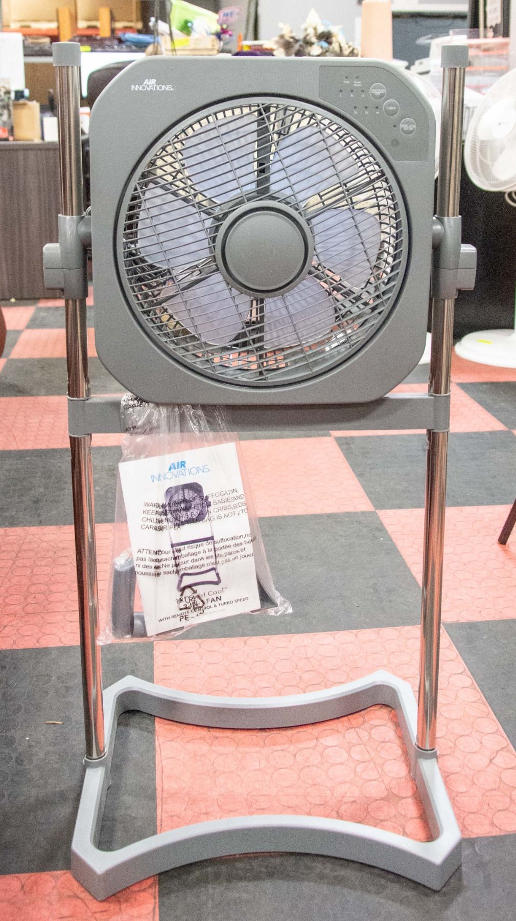 Fan Innovation GREY AIR INNOVATIONS SWIRL STAND FAN WITH REMOTE