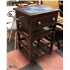 ROLLING TILE TOP SERVING KITCHEN CART H-35"