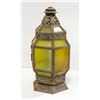 ANTIQUE STAINED GLASS/METAL LARGE LANTERN