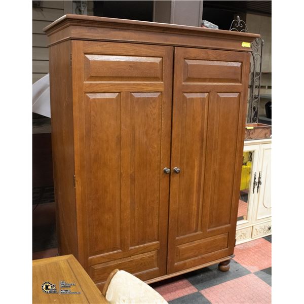 WOODEN TV CABINET STORAGE UNIT H-66  W-24  L-48 