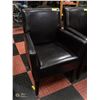 Image 1 : BLACK LEATHER STYLE ACCENT CHAIR