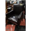 Image 1 : BLACK LEATHER STYLE ACCENT CHAIR