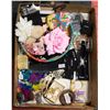 Image 1 : BOX WITH BASKET FULL OF NEW HAIR ACCESSORIES &