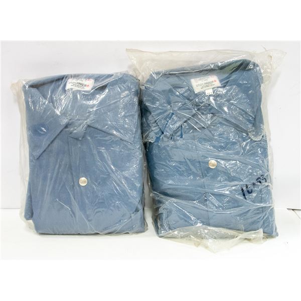 TWO PAIRS OF SIZE 44 TALL COVERALLS POLYESTER