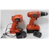 BLACK AND DECKER 18V DRILL, LIGHT AND CHARGER