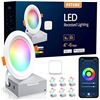 Image 1 : NEW REPACKED SMART LED RECESSED 4" RGB LIGHTING
