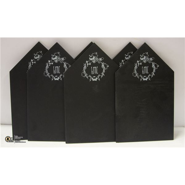 6 PACK OF HANGING BLACKBOARD SIGNS