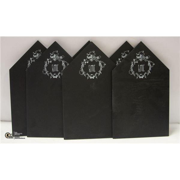 6 PACK OF HANGING BLACKBOARD SIGNS